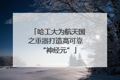 哈工大为航天国之重器打造高可靠“神经元”