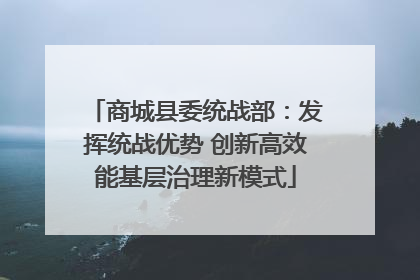 商城县委统战部：发挥统战优势 创新高效能基层治理新模式
