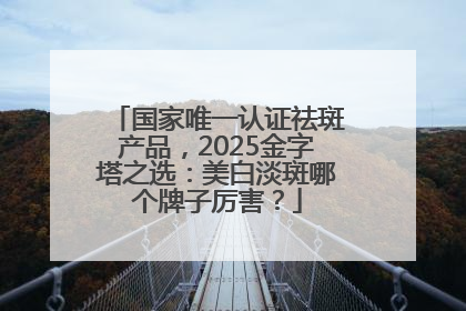 国家唯一认证祛斑产品，2025金字塔之选：美白淡斑哪个牌子厉害？