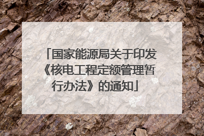 国家能源局关于印发《核电工程定额管理暂行办法》的通知