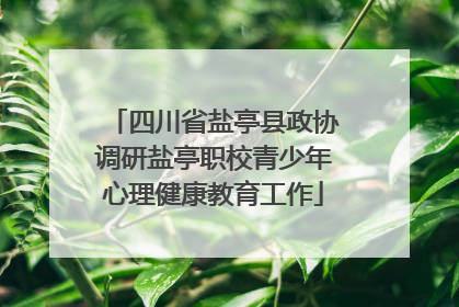 四川省盐亭县政协调研盐亭职校青少年心理健康教育工作