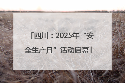 四川：2025年“安全生产月”活动启幕