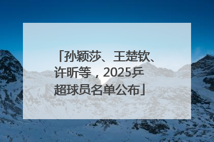 孙颖莎、王楚钦、许昕等，2025乒超球员名单公布
