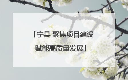 宁县 聚焦项目建设 赋能高质量发展