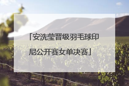 安洗莹晋级羽毛球印尼公开赛女单决赛
