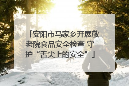 安阳市马家乡开展敬老院食品安全检查 守护“舌尖上的安全”
