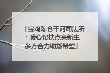 宝鸡陈仓千河司法所：暖心帮扶点亮新生 多方合力助燃希望