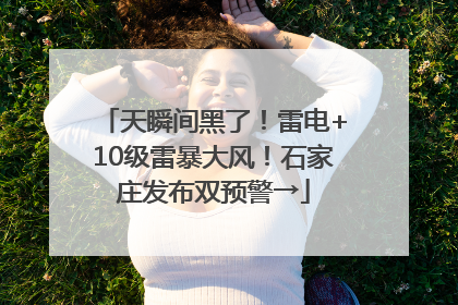 天瞬间黑了！雷电+10级雷暴大风！石家庄发布双预警→