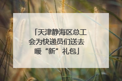 天津静海区总工会为快递员们送去暖“新”礼包