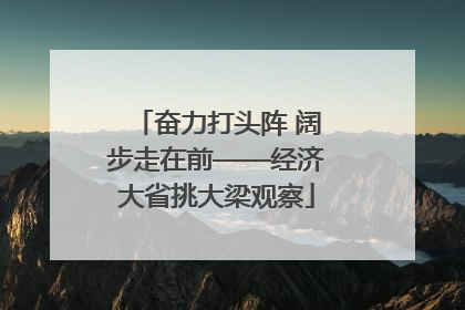 奋力打头阵 阔步走在前——经济大省挑大梁观察