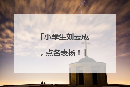 小学生刘云成，点名表扬！