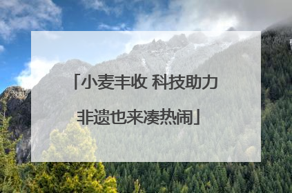 小麦丰收 科技助力 非遗也来凑热闹