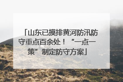 山东已摸排黄河防汛防守重点百余处！“一点一策”制定防守方案