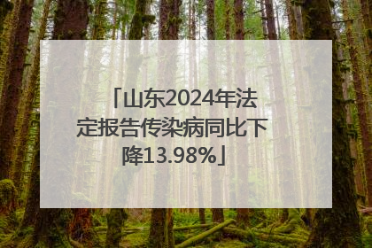 山东2024年法定报告传染病同比下降13.98%