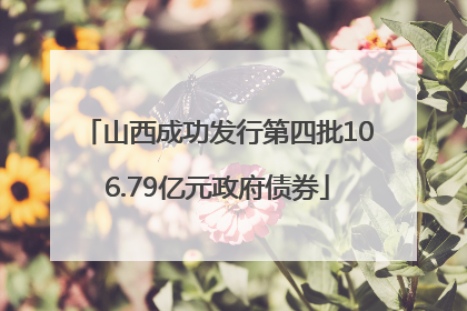 山西成功发行第四批106.79亿元政府债券