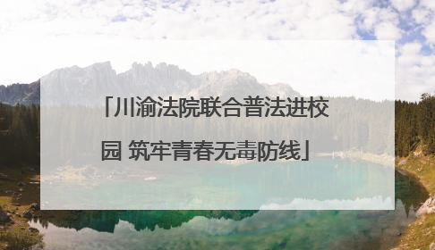 川渝法院联合普法进校园 筑牢青春无毒防线