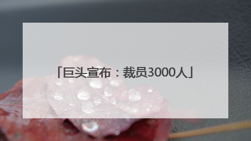 巨头宣布：裁员3000人