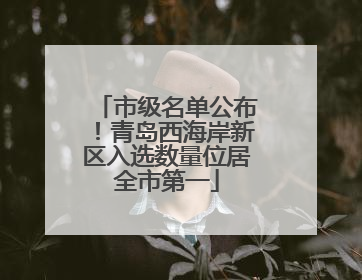 市级名单公布！青岛西海岸新区入选数量位居全市第一