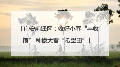广安前锋区：收好小春“丰收粮” 种稳大春“希望田”