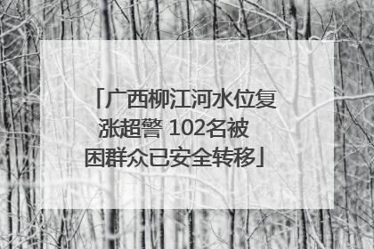 广西柳江河水位复涨超警 102名被困群众已安全转移