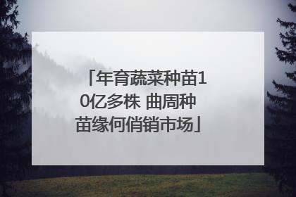年育蔬菜种苗10亿多株 曲周种苗缘何俏销市场