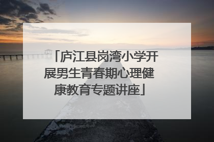 庐江县岗湾小学开展男生青春期心理健康教育专题讲座