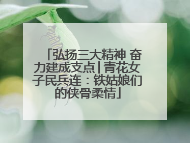 弘扬三大精神 奋力建成支点│青花女子民兵连：铁姑娘们的侠骨柔情