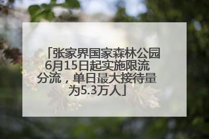 张家界国家森林公园6月15日起实施限流分流，单日最大接待量为5.3万人