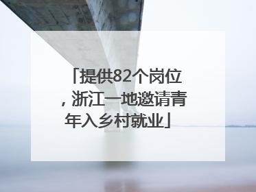 提供82个岗位，浙江一地邀请青年入乡村就业