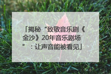 揭秘“致敬音乐剧《金沙》20年音乐剧场”：让声音能被看见