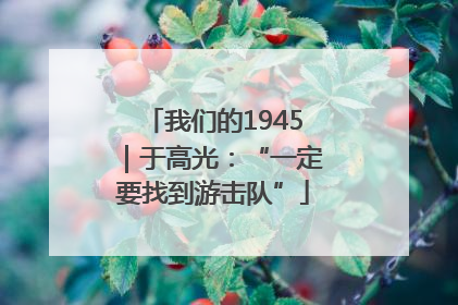 我们的1945｜于高光：“一定要找到游击队”