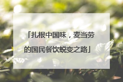 扎根中国味，麦当劳的国民餐饮蜕变之路