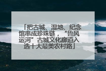 把古城、湿地、纪念馆串成珍珠链，“鲁风运河”古城文化廊道入选十大最美农村路