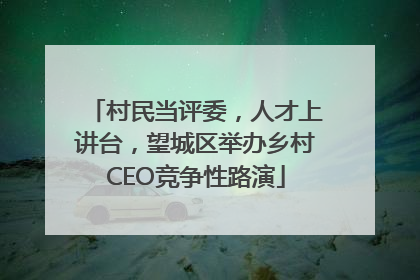 村民当评委，人才上讲台，望城区举办乡村CEO竞争性路演