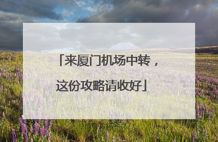 来厦门机场中转，这份攻略请收好