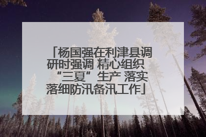 杨国强在利津县调研时强调 精心组织“三夏”生产 落实落细防汛备汛工作