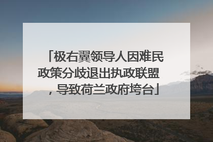 极右翼领导人因难民政策分歧退出执政联盟，导致荷兰政府垮台