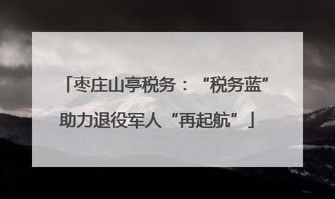 枣庄山亭税务：“税务蓝”助力退役军人“再起航”