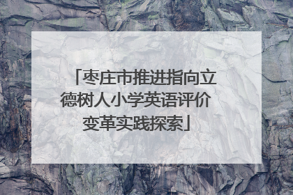 枣庄市推进指向立德树人小学英语评价变革实践探索