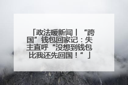 政法暖新闻丨“跨国”钱包回家记：失主直呼“没想到钱包比我还先回国！”