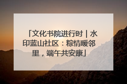 文化书院进行时｜水印蓝山社区：粽情暖邻里，端午共安康