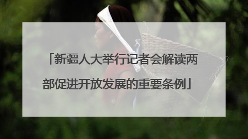 新疆人大举行记者会解读两部促进开放发展的重要条例