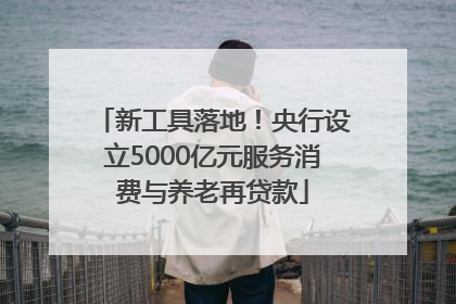 新工具落地！央行设立5000亿元服务消费与养老再贷款