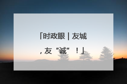 时政眼｜友城，友“诚”！
