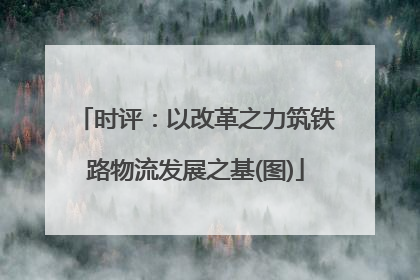 时评：以改革之力筑铁路物流发展之基(图)