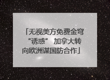 无视美方免费金穹“诱惑” 加拿大转向欧洲谋国防合作