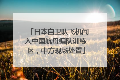 日本自卫队飞机闯入中国航母编队训练区，中方现场处置
