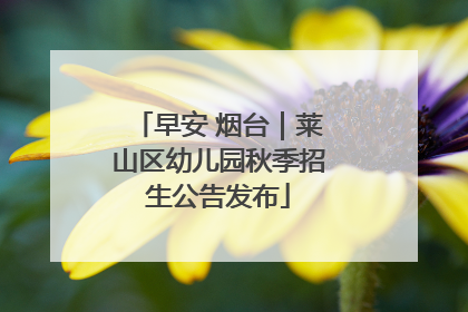 早安 烟台｜莱山区幼儿园秋季招生公告发布