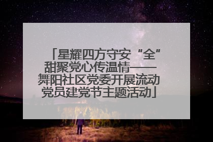 星耀四方守安“全” 甜聚党心传温情——舞阳社区党委开展流动党员建党节主题活动