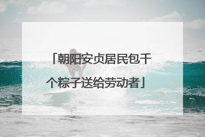 朝阳安贞居民包千个粽子送给劳动者